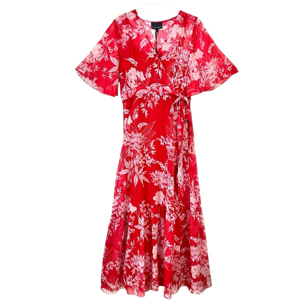 Floral Red Wrap Maxi Dress - Phase Eight